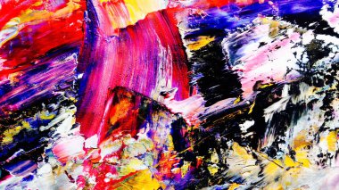 Renkli soyut arka plan duvar kağıdı. Modern motif görsel sanat. Yağlı boya karışımı. Moda el boyama bezi. Duvar dekorasyonu ve Duvar resimleri fikri.