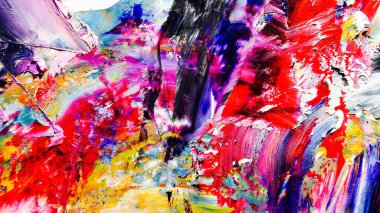 Renkli soyut arka plan duvar kağıdı. Modern motif görsel sanat. Yağlı boya karışımı. Moda el boyama bezi. Duvar dekorasyonu ve Duvar resimleri fikri.