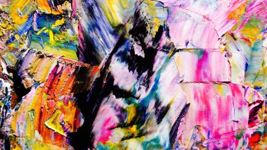 Renkli soyut arka plan duvar kağıdı. Modern motif görsel sanat. Yağlı boya karışımı. Moda el boyama bezi. Duvar dekorasyonu ve Duvar resimleri fikri.