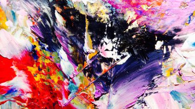 Renkli soyut arka plan duvar kağıdı. Modern motif görsel sanat. Yağlı boya karışımı. Moda el boyama bezi. Duvar dekorasyonu ve Duvar resimleri fikri.