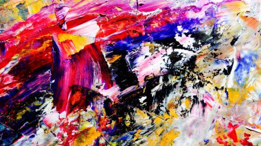 Renkli soyut arka plan duvar kağıdı. Modern motif görsel sanat. Yağlı boya karışımı. Moda el boyama bezi. Duvar dekorasyonu ve Duvar resimleri fikri. 