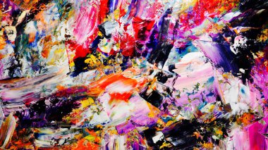 Renkli soyut arka plan duvar kağıdı. Modern motif görsel sanat. Yağlı boya karışımı. Moda el boyama bezi. Duvar dekorasyonu ve Duvar resimleri fikri. 