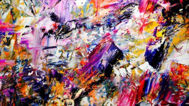 Renkli soyut arka plan duvar kağıdı. Modern motif görsel sanat. Yağlı boya karışımı. Moda el boyama bezi. Duvar dekorasyonu ve Duvar resimleri fikri. 