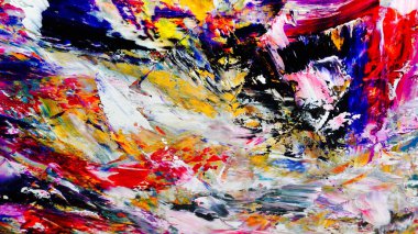 Renkli soyut arka plan duvar kağıdı. Modern motif görsel sanat. Yağlı boya karışımı. Moda el boyama bezi. Duvar dekorasyonu ve Duvar resimleri fikri. 