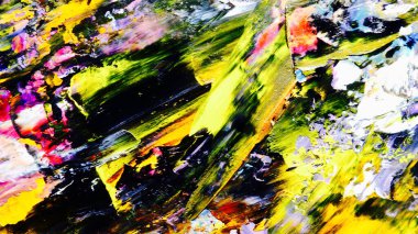 Renkli soyut arka plan duvar kağıdı. Modern motif görsel sanat. Yağlı boya karışımı. Moda el boyama bezi. Duvar dekorasyonu ve Duvar resimleri fikri. 