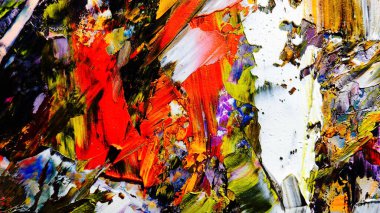 Renkli soyut arka plan duvar kağıdı. Modern motif görsel sanat. Yağlı boya karışımı. Moda el boyama bezi. Duvar dekorasyonu ve Duvar resimleri fikri.