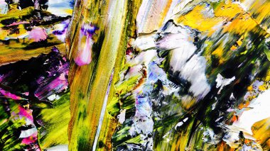 Renkli soyut arka plan duvar kağıdı. Modern motif görsel sanat. Yağlı boya karışımı. Moda el boyama bezi. Duvar dekorasyonu ve Duvar resimleri fikri.