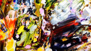Renkli soyut arka plan duvar kağıdı. Modern motif görsel sanat. Yağlı boya karışımı. Moda el boyama bezi. Duvar dekorasyonu ve Duvar resimleri fikri.