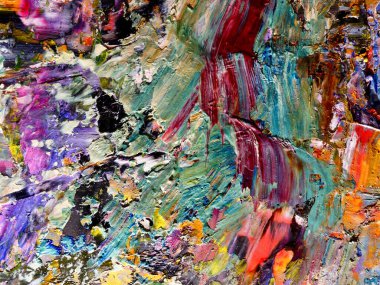 Renkli soyut arka plan duvar kağıdı. Modern motif görsel sanat. Yağlı boya karışımı. Moda el boyama bezi. Duvar dekorasyonu ve Duvar resimleri fikri.