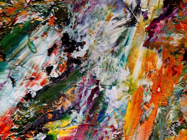 Renkli soyut arka plan duvar kağıdı. Modern motif görsel sanat. Yağlı boya karışımı. Moda el boyama bezi. Duvar dekorasyonu ve Duvar resimleri fikri.