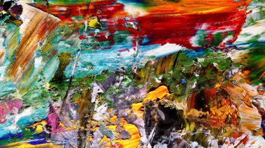 Renkli soyut arka plan duvar kağıdı. Modern motif görsel sanat. Yağlı boya karışımı. Moda el boyama bezi. Duvar dekorasyonu ve Duvar resimleri fikri.