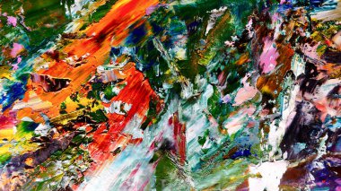 Renkli soyut arka plan duvar kağıdı. Modern motif görsel sanat. Yağlı boya karışımı. Moda el boyama bezi. Duvar dekorasyonu ve Duvar resimleri fikri.