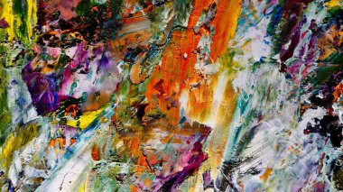Renkli soyut arka plan duvar kağıdı. Modern motif görsel sanat. Yağlı boya karışımı. Moda el boyama bezi. Duvar dekorasyonu ve Duvar resimleri fikri.
