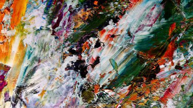 Renkli soyut arka plan duvar kağıdı. Modern motif görsel sanat. Yağlı boya karışımı. Moda el boyama bezi. Duvar dekorasyonu ve Duvar resimleri fikri.
