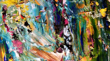 Renkli soyut arka plan duvar kağıdı. Modern motif görsel sanat. Yağlı boya karışımı. Moda el boyama bezi. Duvar dekorasyonu ve Duvar resimleri fikri.