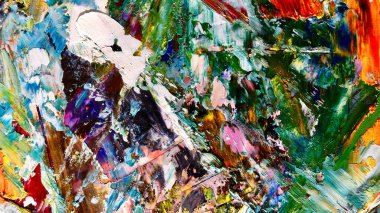 Renkli soyut arka plan duvar kağıdı. Modern motif görsel sanat. Yağlı boya karışımı. Moda el boyama bezi. Duvar dekorasyonu ve duvar resimleri fikri. 3 Boyutlu Doku