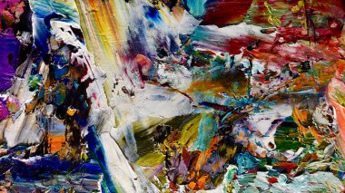 Renkli soyut arka plan duvar kağıdı. Modern motif görsel sanat. Yağlı boya karışımı. Moda el boyama bezi. Duvar dekorasyonu ve duvar resimleri fikri. 3 Boyutlu Doku