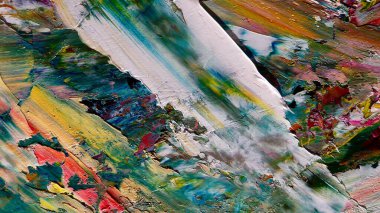 Renkli soyut arka plan duvar kağıdı. Modern motif görsel sanat. Yağlı boya karışımı. Moda el boyama bezi. Duvar dekorasyonu ve duvar resimleri fikri. 3 Boyutlu Doku