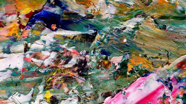 Renkli soyut arka plan duvar kağıdı. Modern motif görsel sanat. Yağlı boya karışımı. Moda el boyama bezi. Duvar dekorasyonu ve duvar resimleri fikri. 3 Boyutlu Doku