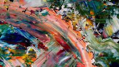 Renkli soyut arka plan duvar kağıdı. Modern motif görsel sanat. Yağlı boya karışımı. Moda el boyama bezi. Duvar dekorasyonu ve Duvar resimleri fikri.