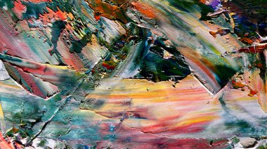 Renkli soyut arka plan duvar kağıdı. Modern motif görsel sanat. Yağlı boya karışımı. Moda el boyama bezi. Duvar dekorasyonu ve Duvar resimleri fikri.