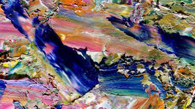 Renkli soyut arka plan duvar kağıdı. Modern motif görsel sanat. Yağlı boya karışımı. Moda el boyama bezi. Duvar dekorasyonu ve Duvar resimleri fikri.