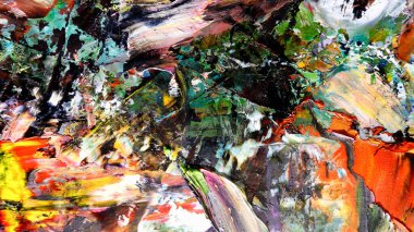 Renkli soyut arka plan duvar kağıdı. Modern motif görsel sanat. Yağlı boya karışımı. Moda el boyama bezi. Duvar dekorasyonu ve Duvar resimleri fikri.