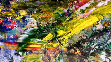 Renkli soyut arka plan duvar kağıdı. Modern motif görsel sanat. Yağlı boya karışımı. Moda el boyama bezi. Duvar dekorasyonu ve Duvar resimleri fikri.