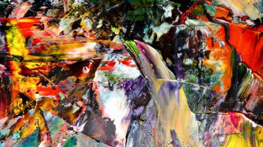 Renkli soyut arka plan duvar kağıdı. Modern motif görsel sanat. Yağlı boya karışımı. Moda el boyama bezi. Duvar dekorasyonu ve Duvar resimleri fikri.