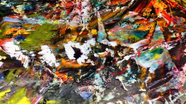 Renkli soyut arka plan duvar kağıdı. Modern motif görsel sanat. Yağlı boya karışımı. Moda el boyama bezi. Duvar dekorasyonu ve Duvar resimleri fikri.