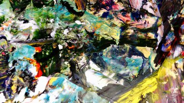 Renkli soyut arka plan duvar kağıdı. Modern motif görsel sanat. Yağlı boya karışımı. Moda el boyama bezi. Duvar dekorasyonu ve Duvar resimleri fikri.