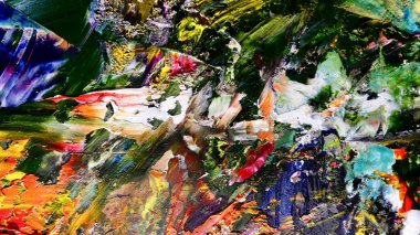 Renkli soyut arka plan duvar kağıdı. Modern motif görsel sanat. Yağlı boya karışımı. Moda el boyama bezi. Duvar dekorasyonu ve Duvar resimleri fikri.