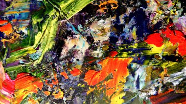 Renkli soyut arka plan duvar kağıdı. Modern motif görsel sanat. Yağlı boya karışımı. Moda el boyama bezi. Duvar dekorasyonu ve Duvar resimleri fikri.