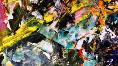 Renkli soyut arka plan duvar kağıdı. Modern motif görsel sanat. Yağlı boya karışımı. Moda el boyama bezi. Duvar dekorasyonu ve Duvar resimleri fikri