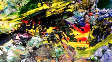 Renkli soyut arka plan duvar kağıdı. Modern motif görsel sanat. Yağlı boya karışımı. Moda el boyama bezi. Duvar dekorasyonu ve Duvar resimleri fikri