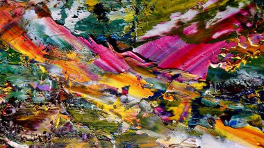 Renkli soyut arka plan duvar kağıdı. Modern motif görsel sanat. Yağlı boya karışımı. Moda el boyama bezi. Duvar dekorasyonu ve Duvar resimleri fikri