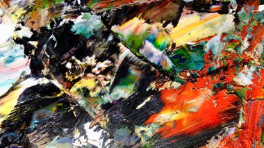 Renkli soyut arka plan duvar kağıdı. Modern motif görsel sanat. Yağlı boya karışımı. Moda el boyama bezi. Duvar dekorasyonu ve Duvar resimleri fikri