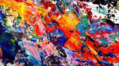 Renkli soyut arkaplan dokusu. Modern motif görsel sanat. Yağlı boya karışımı. Moda el boyama bezi. Duvar dekorasyonu ve Duvar arkaplan resimleri fikri.