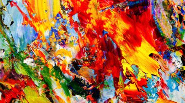 Renkli soyut arkaplan dokusu. Modern motif görsel sanat. Yağlı boya karışımı. Moda el boyama bezi. Duvar dekorasyonu ve Duvar arkaplan resimleri fikri.