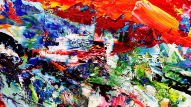 Renkli soyut arkaplan dokusu. Modern motif görsel sanat. Yağlı boya karışımı. Moda el boyama bezi. Duvar dekorasyonu ve Duvar arkaplan resimleri fikri.