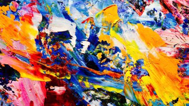 Renkli soyut arkaplan dokusu. Modern motif görsel sanat. Yağlı boya karışımı. Moda el boyama bezi. Duvar dekorasyonu ve Duvar arkaplan resimleri fikri.