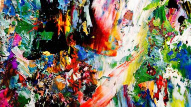 Renkli soyut arkaplan dokusu. Modern motif görsel sanat. Yağlı boya karışımı. Moda el boyama bezi. Duvar dekorasyonu ve Duvar arkaplan resimleri fikri.