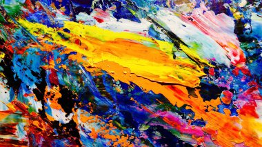 Renkli soyut arkaplan dokusu. Modern motif görsel sanat. Yağlı boya karışımı. Moda el boyama bezi. Duvar dekorasyonu ve Duvar arkaplan resimleri fikri.