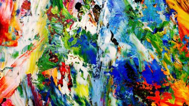 Renkli soyut arkaplan dokusu. Modern motif görsel sanat. Yağlı boya karışımı. Moda el boyama bezi. Duvar dekorasyonu ve Duvar arkaplan resimleri fikri.