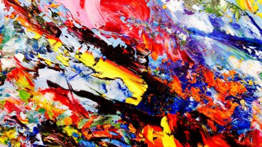 Renkli soyut arkaplan dokusu. Modern motif görsel sanat. Yağlı boya karışımı. Moda el boyama bezi. Duvar dekorasyonu ve Duvar arkaplan resimleri fikri.