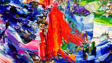 Renkli soyut arkaplan dokusu. Modern motif görsel sanat. Yağlı boya karışımı. Moda el boyama bezi. Duvar dekorasyonu ve Duvar arkaplan resimleri fikri.