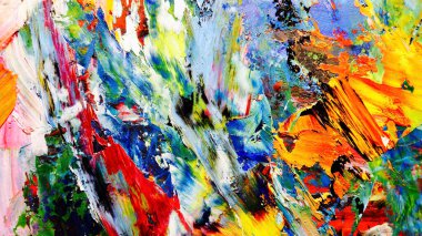 Renkli soyut arkaplan dokusu. Modern motif görsel sanat. Yağlı boya karışımı. Moda el boyama bezi. Duvar dekorasyonu ve Duvar arkaplan resimleri fikri.