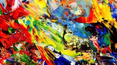 Renkli soyut arkaplan dokusu. Modern motif görsel sanat. Yağlı boya karışımı. Moda el boyama bezi. Duvar dekorasyonu ve Duvar arkaplan resimleri fikri.
