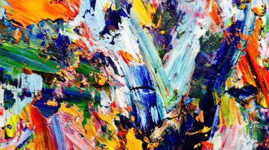 Renkli soyut arkaplan dokusu. Modern motif görsel sanat. Yağlı boya karışımı. Moda el boyama bezi. Duvar dekorasyonu ve Duvar arkaplan resimleri fikri.