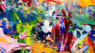 Renkli soyut arkaplan dokusu. Modern motif görsel sanat. Yağlı boya karışımı. Moda el boyama bezi. Duvar dekorasyonu ve Duvar arkaplan resimleri fikri.